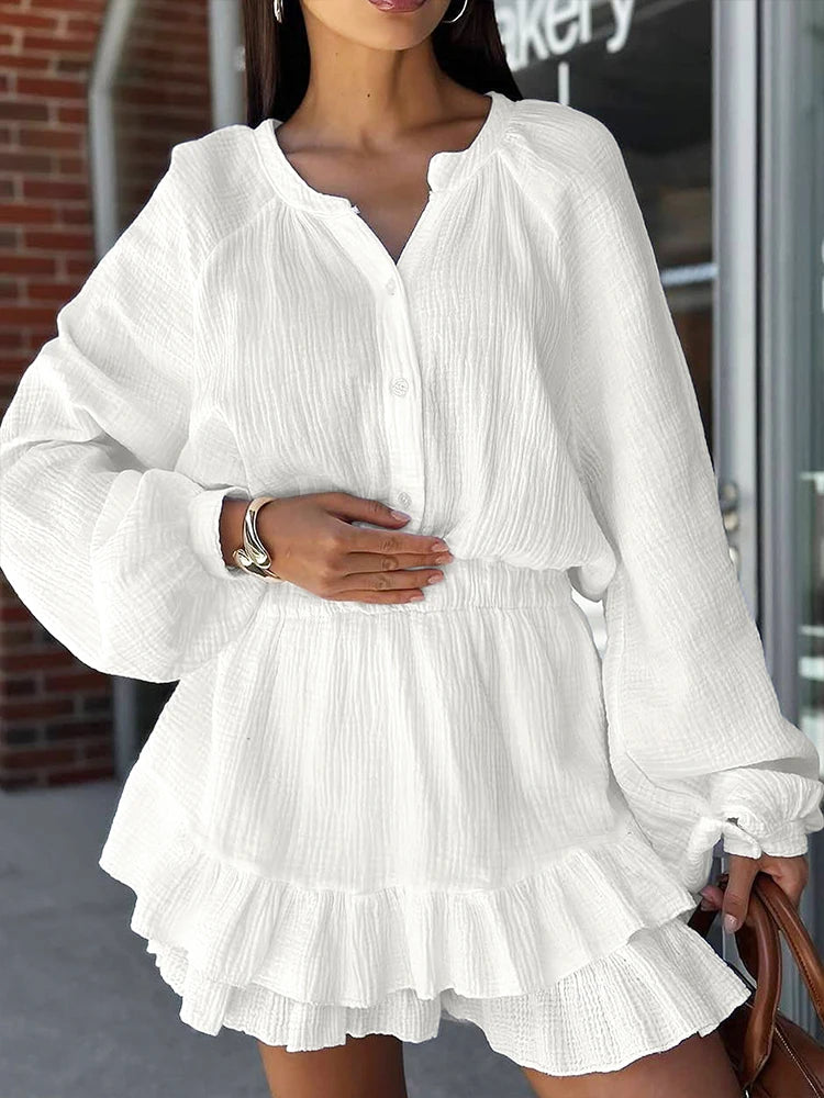 Autumn Streetwear V-Neck Knitted Dress