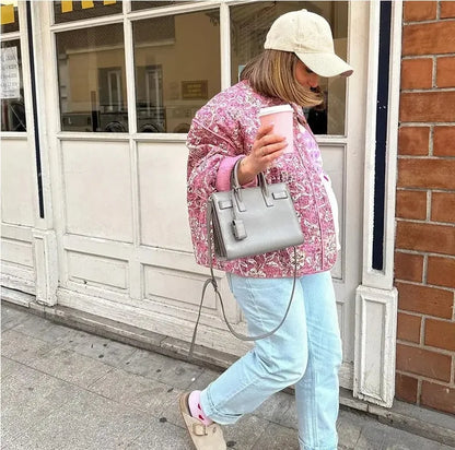 Floral Grace Crew Neck Cardigan