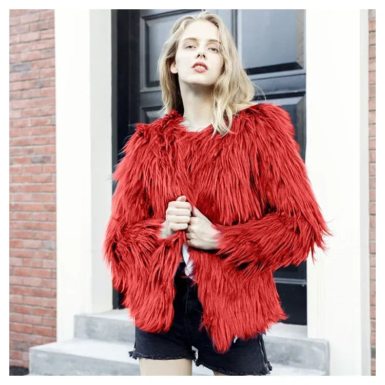 Cozy Pelt Faux Fur Button Coat