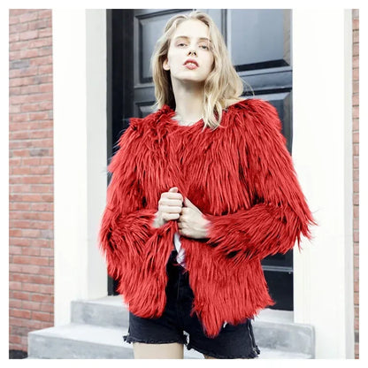 Cozy Pelt Faux Fur Button Coat