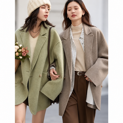 Women’s Luxury Wool-Blend Long Coat