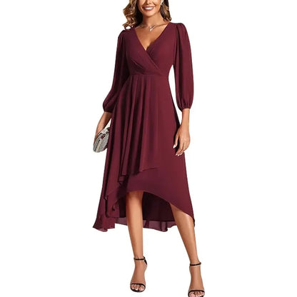 Graceful Ruffle Chiffon Dress