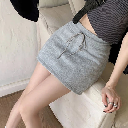 Elastic Waist Sporty Mini Skirt