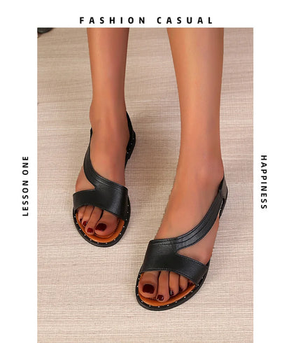 Comfort Leather Flat Sandals