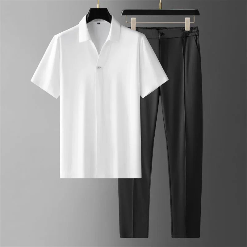 Ice Silk T-Shirt & Pants Set
