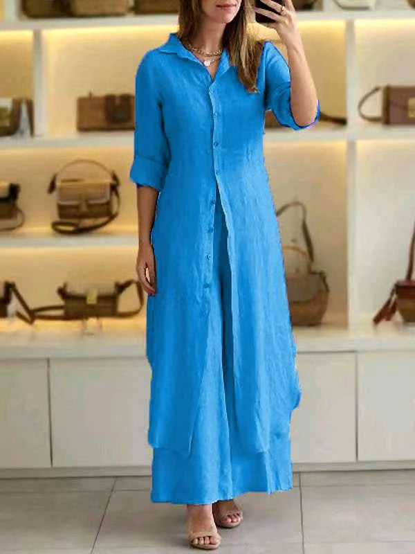 Grace Line Wide-Leg Pant Set