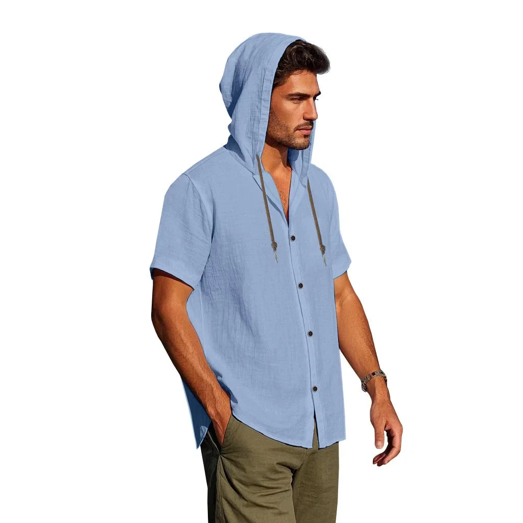 Lightweight Linen Hooded Summer Shirt