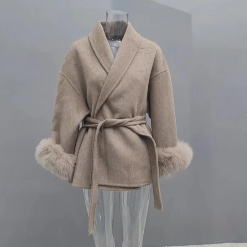 Luxury Woolen Fur Jacket