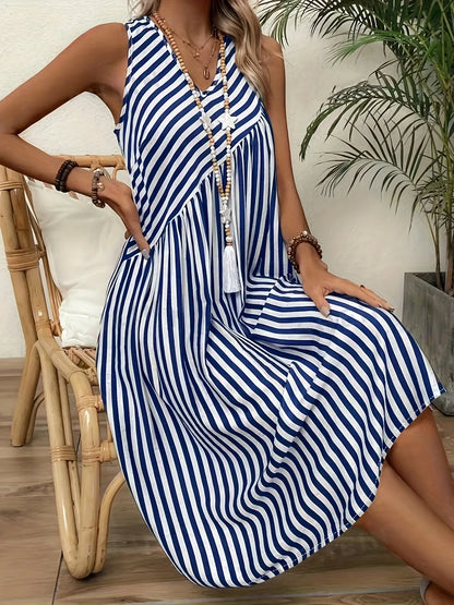 Chic Summer Casual Loose Stripe Dress