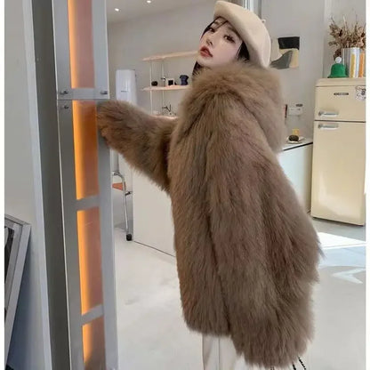 Fur Mist Hooded Splice Jacket