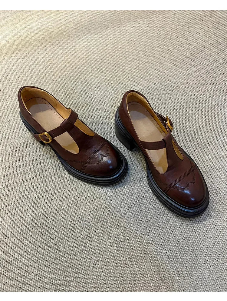 British Style Chunky Heel Mary Janes