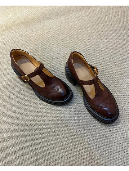 British Style Chunky Heel Mary Janes