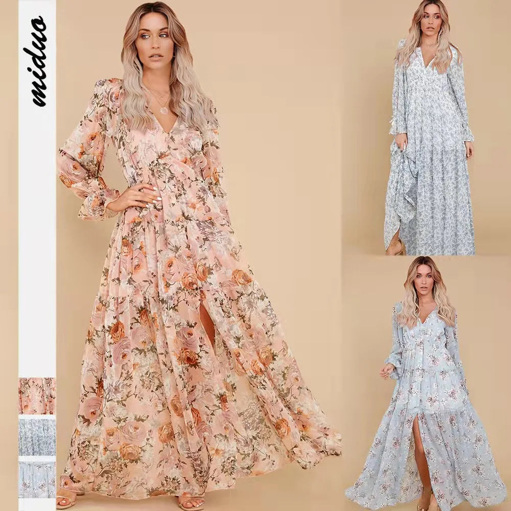 Luxury Vintage Print Prom Dress