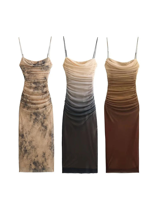 HazeGlam Gradient Backless Slip Dress