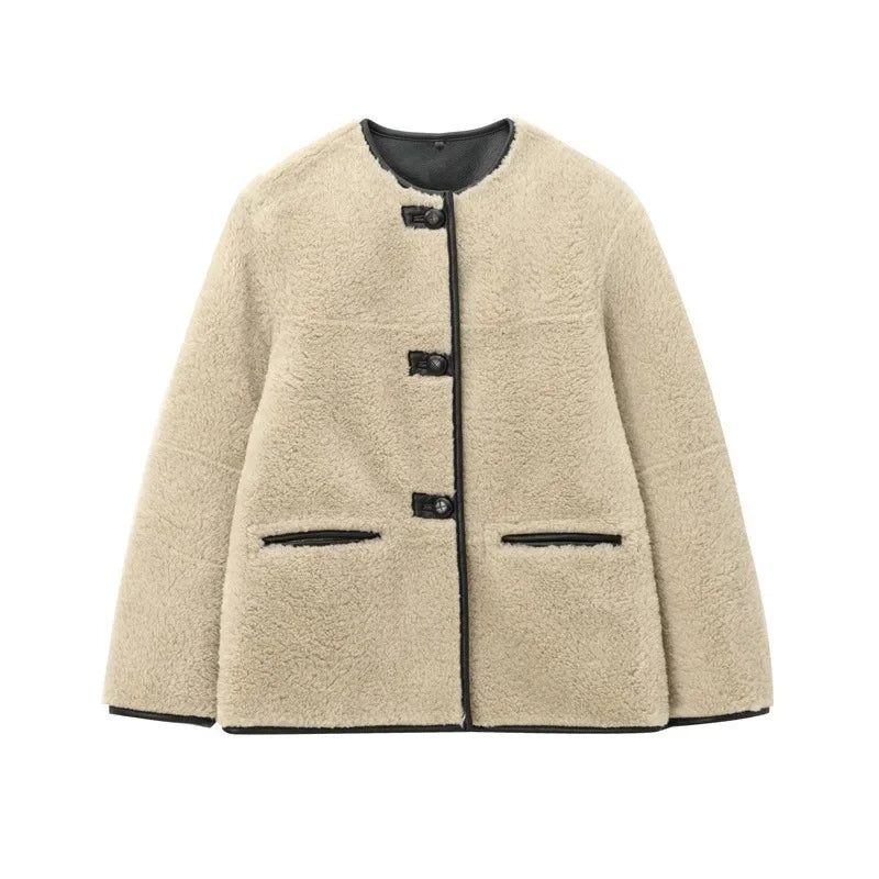 BreezeMuse Casual Crew Neck Jacket