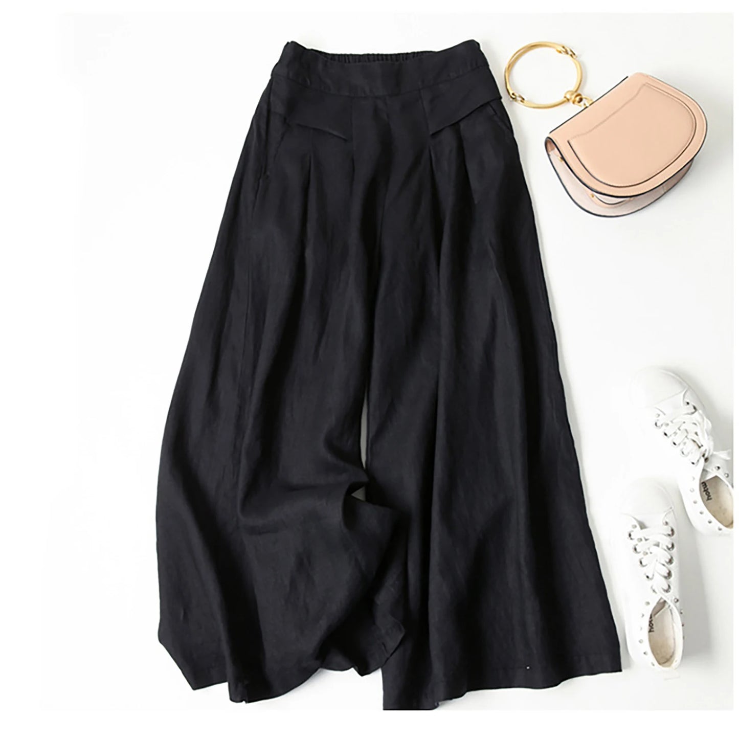 Art Ease Cotton Linen Wide Leg Pants