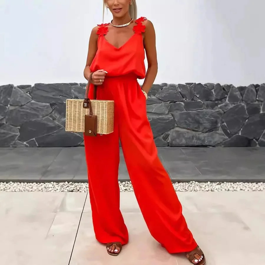 Elegant Holiday Strap Jumpsuit