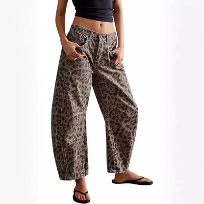 Leopard Print High Waist Jeans