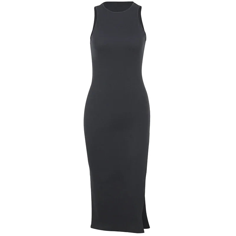 SculptKnit Sleeveless Split Midi Dress