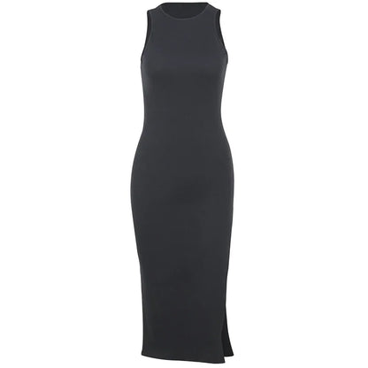 SculptKnit Sleeveless Split Midi Dress