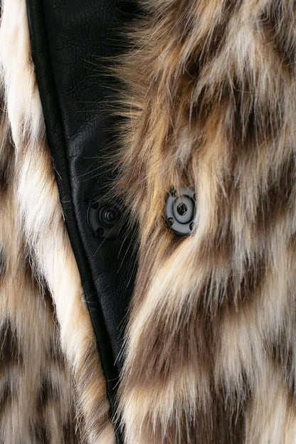 Lapel Luxe Leopard Faux Fur Coat