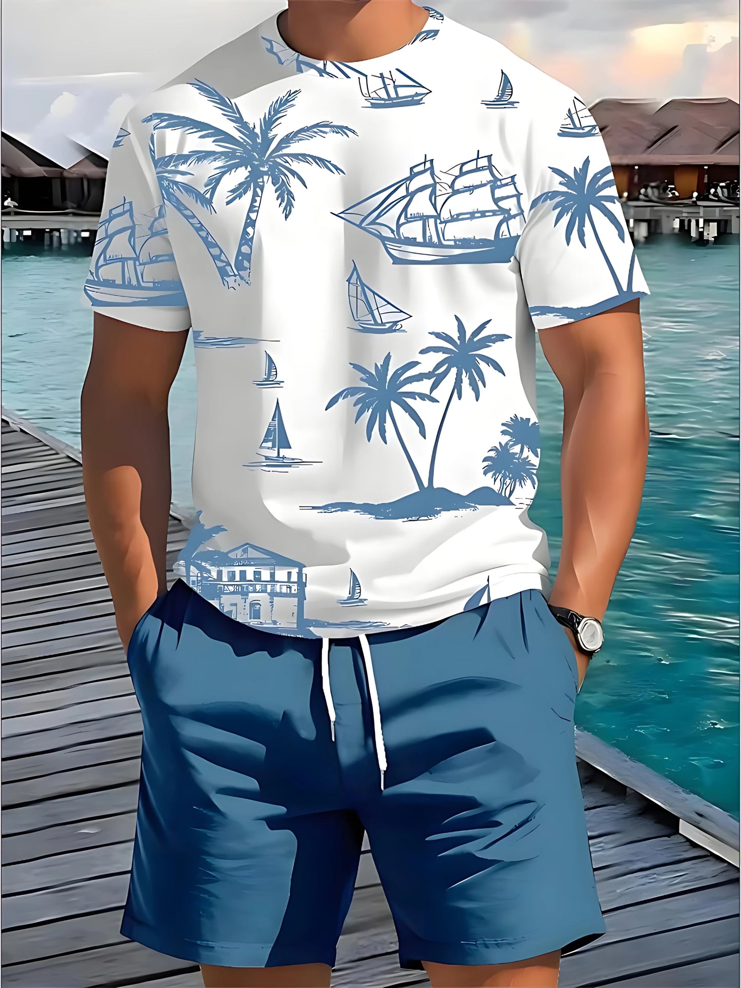 Boho Print Men's Summer Set