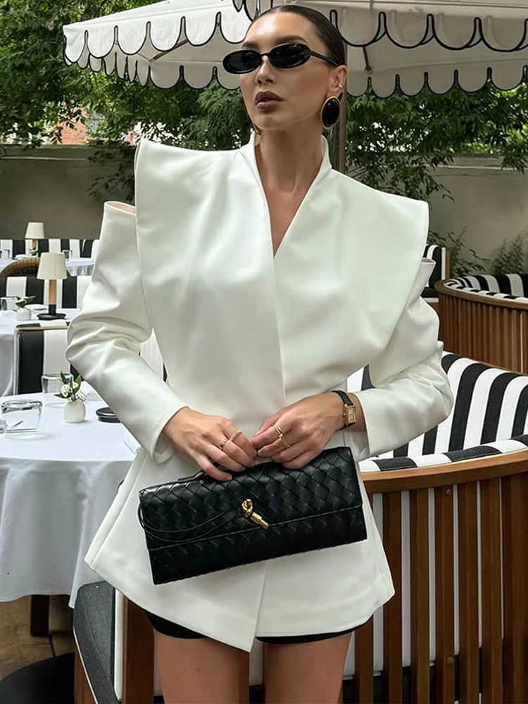 Sleek Poise Off-Shoulder Blazer