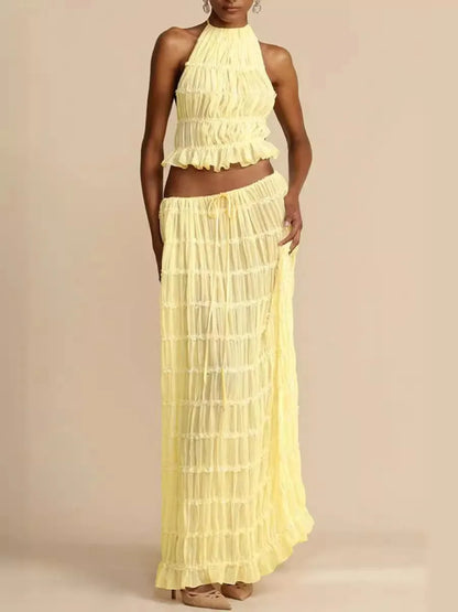 Halter Neck Skirt Set