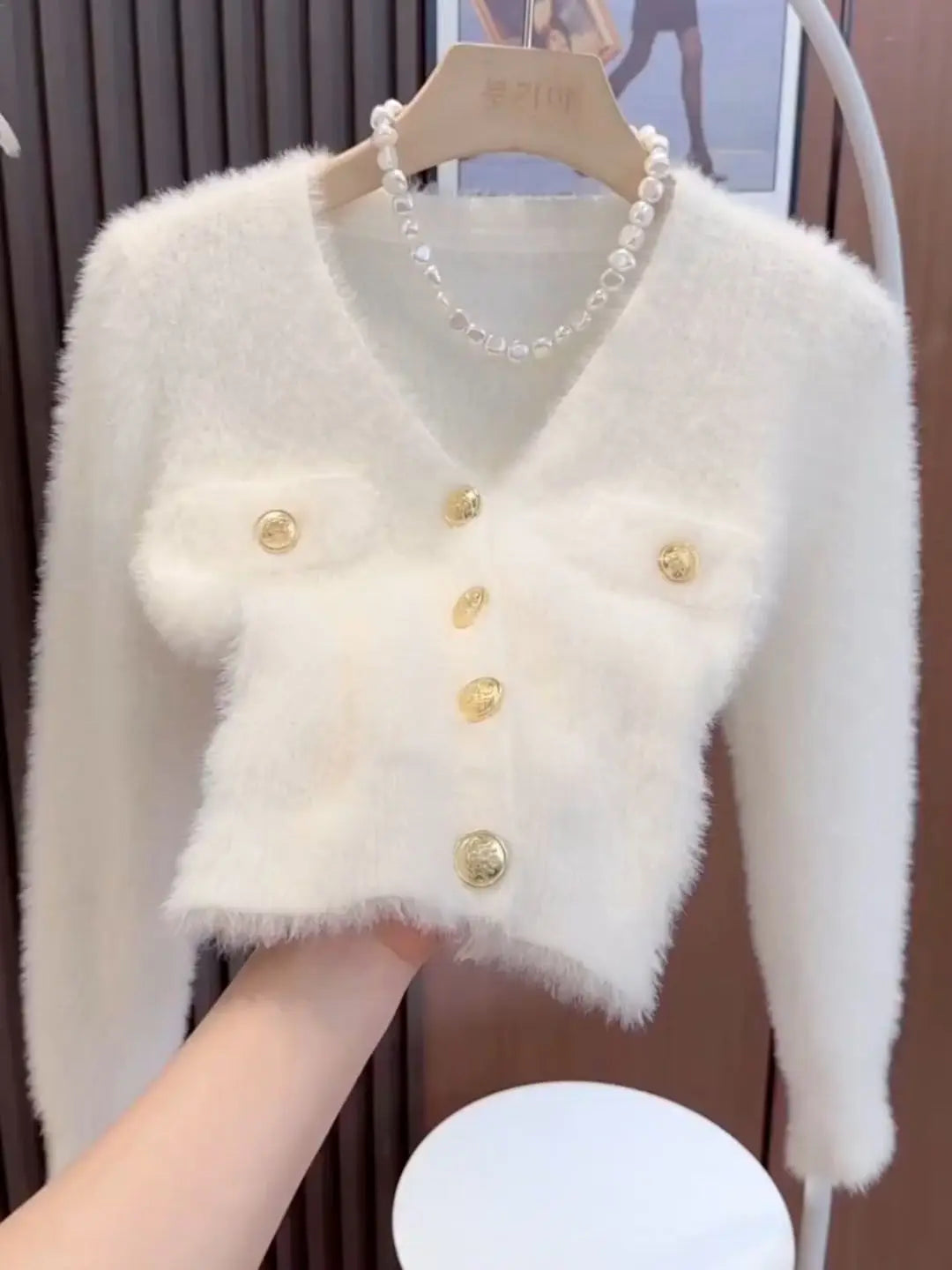 Elegant Muse V-Neck Knit Cardigan