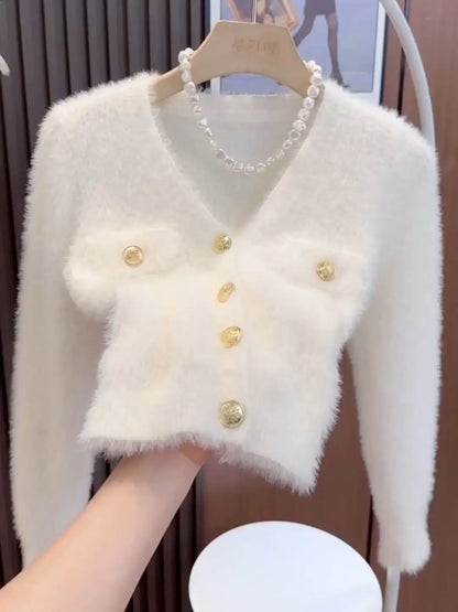 Elegant Muse V-Neck Knit Cardigan