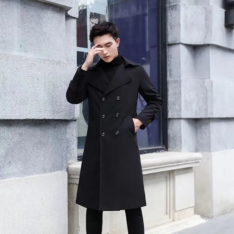 Brit Chic Men's Knee-Length Overcoat