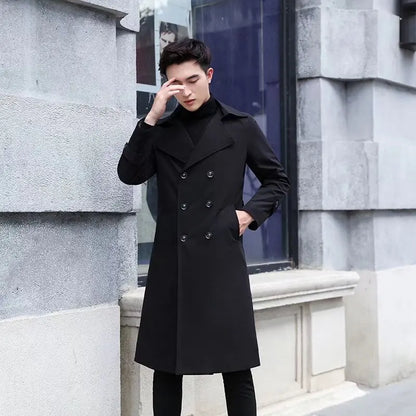 Brit Chic Men's Knee-Length Overcoat
