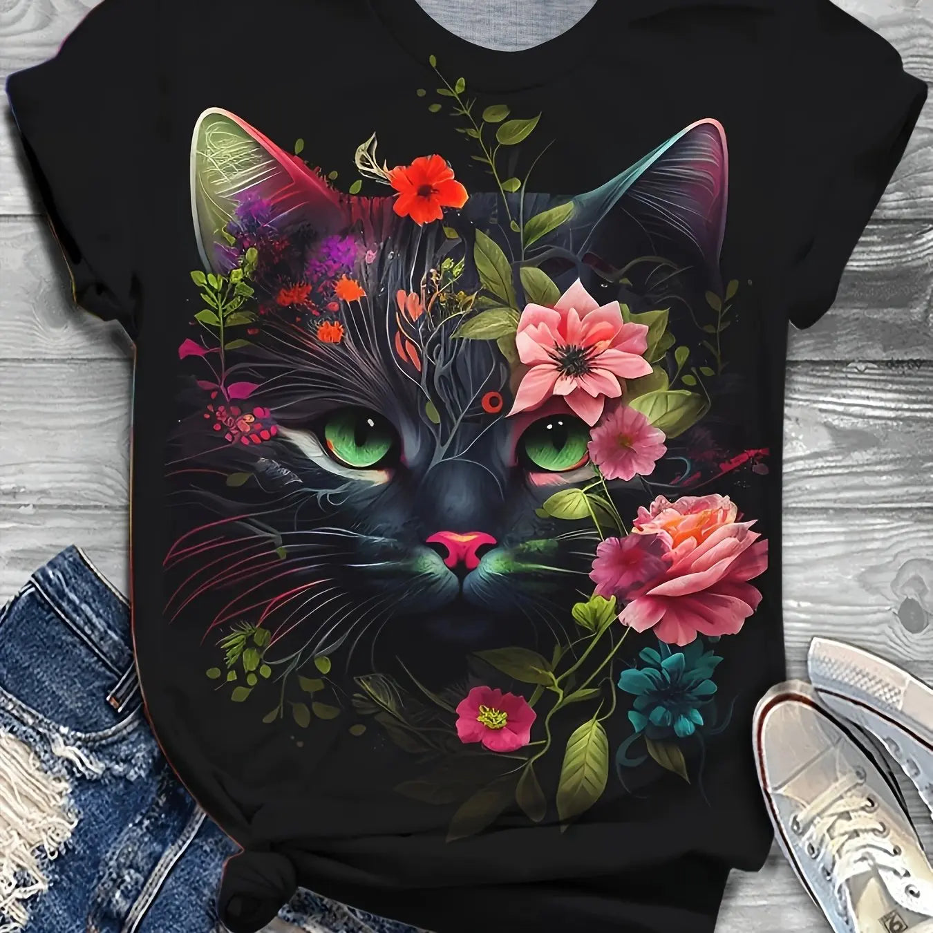 Elegant Floral Slim T-Shirt