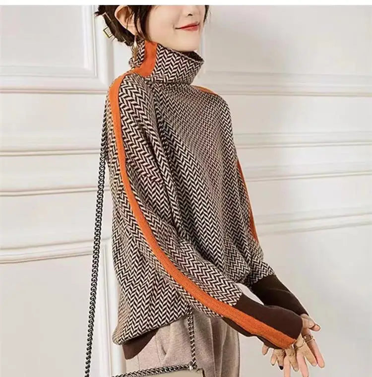 Women Knitted Turtleneck Sweate Effortless Style
