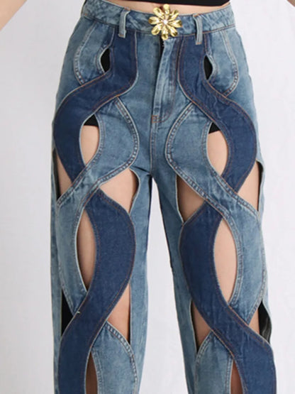 Flora Fusion High Waist Patch Jeans