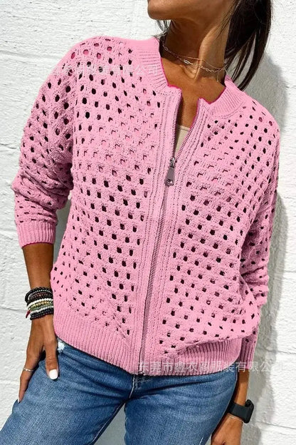 Black Mesh Knit Jacket