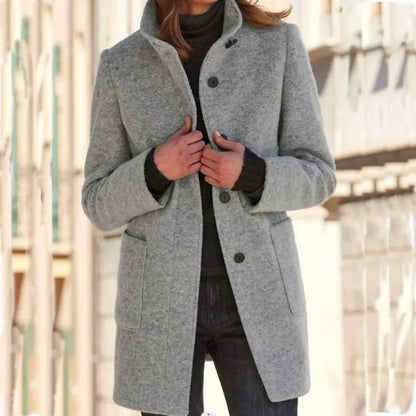 Vintage Tweed Stand Collar Coat