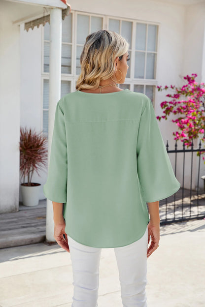 Elegant V-Neck Chiffon Blouse