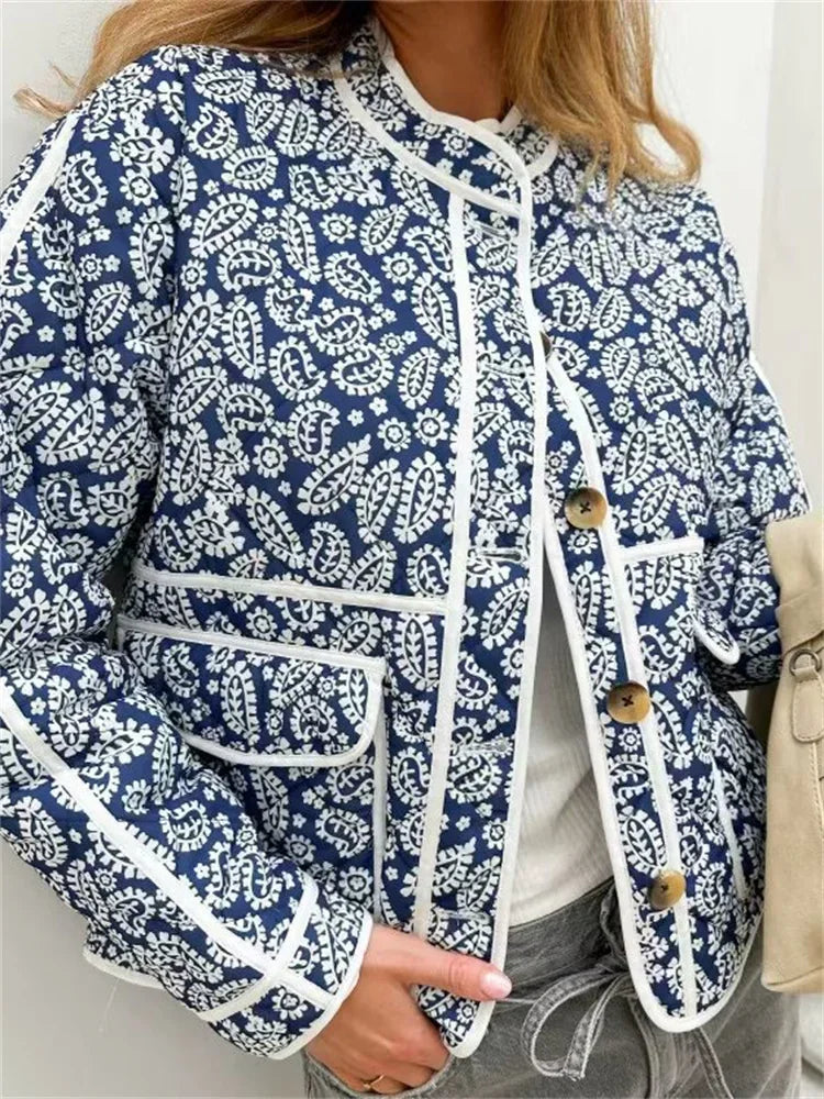 Canvas Charm Printed Patchwork Jacket