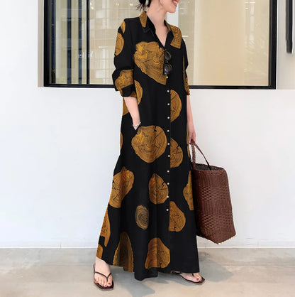 Rustic Grace Cotton Shirt Dress