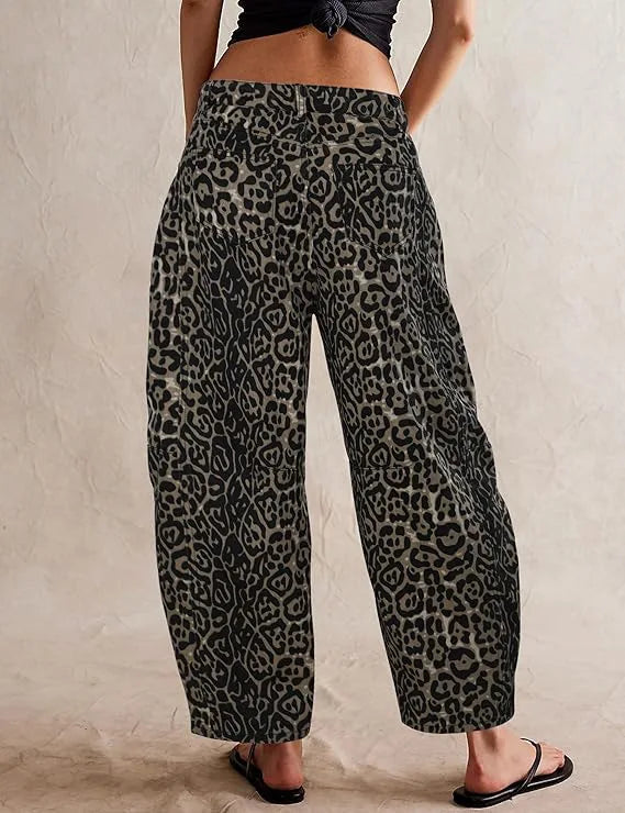 Leopard Print High Waist Jeans