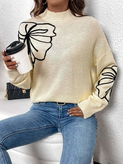 Apricot Bloom Half-Turtle Sweater