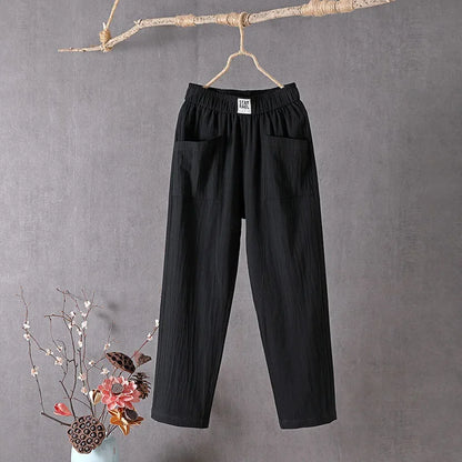 Casual Cotton-Linen Harem Pants