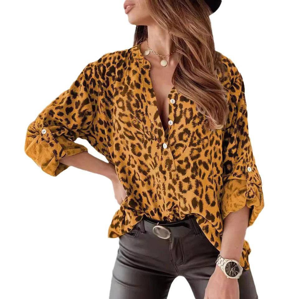 Wild Muse Leopard Print Button Shirt