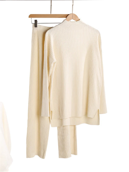 Knitted Turtleneck 2-Piece Tracksuit