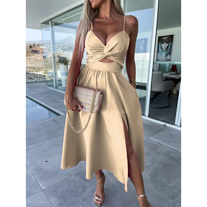Backless V-Neck Camis Dress