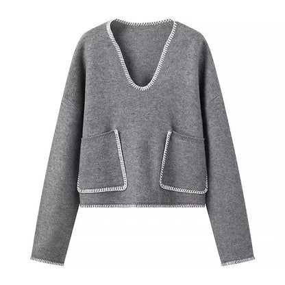 Retro Ease V-Neck Knit Jumper