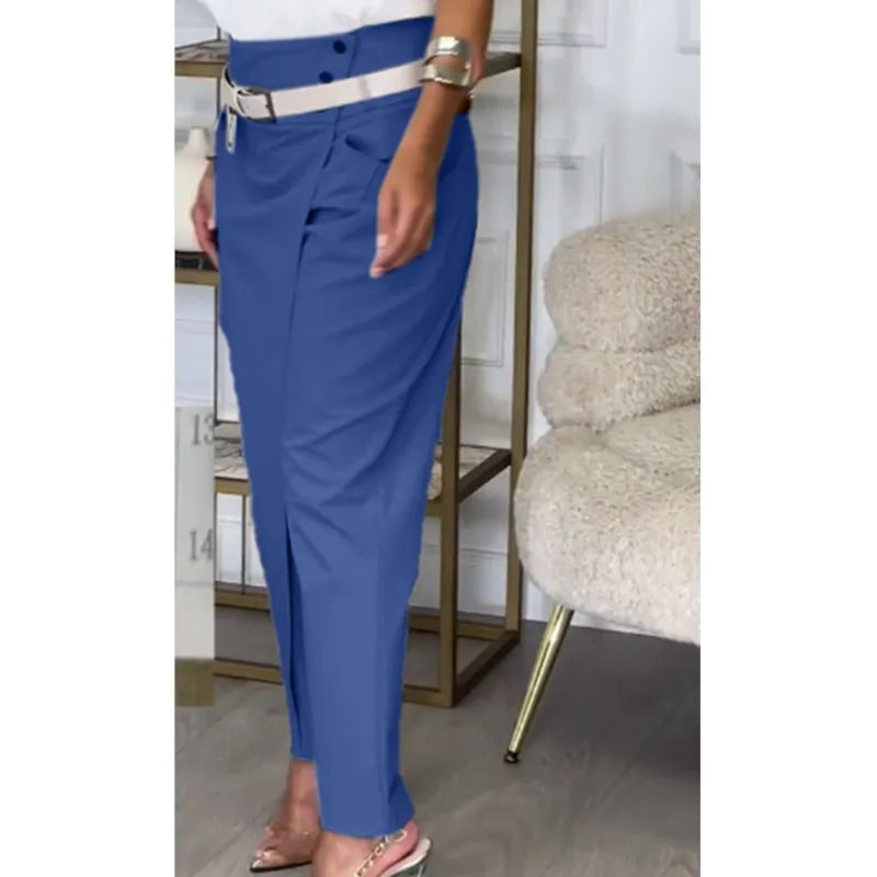 Chic Angle High Waist Belted Pants