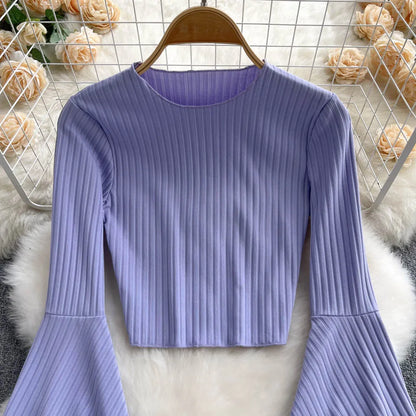 Flare Muse Slim Knit Crop Top