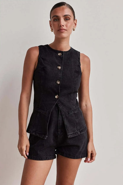 Sunset Chic Sleeveless Suit Set